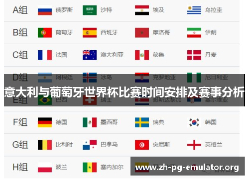意大利与葡萄牙世界杯比赛时间安排及赛事分析