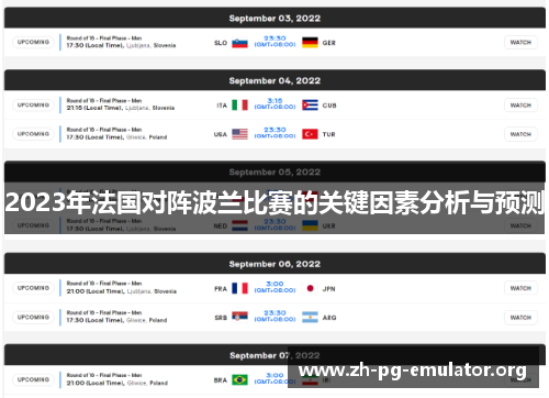 2023年法国对阵波兰比赛的关键因素分析与预测 2023年法国对阵波兰比赛的关键因素分析与预测